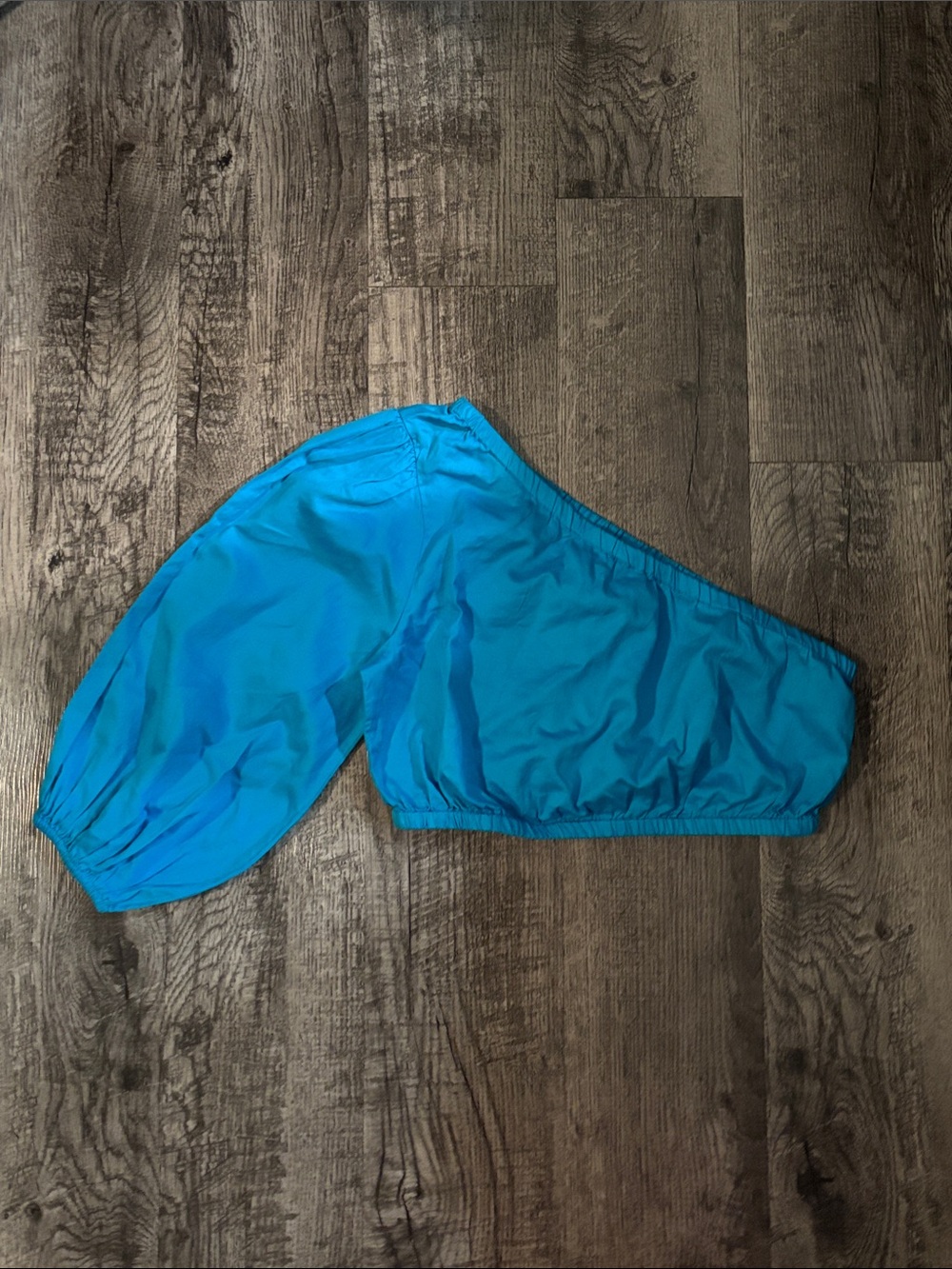 The Drop One-Shoulder Crop Top - Blue - Size Small